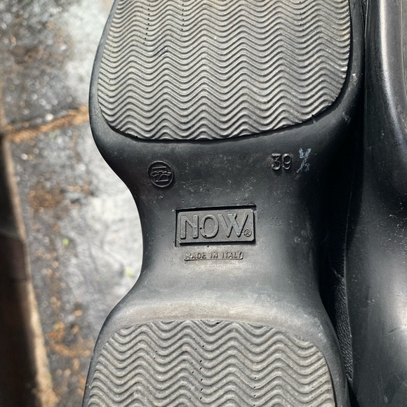 vintage 90s black leather platform slip on shoes - Picture 6 of 12